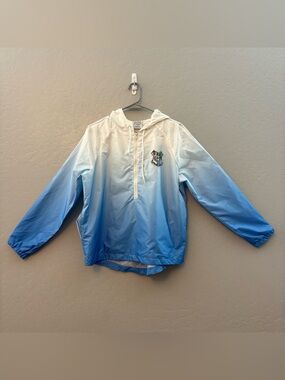 Harry potter blue and white ombre hogwarts hooded windbreaker jacket small